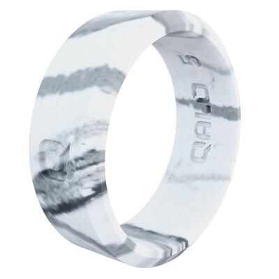 Women's Modern White Marble Silicone Ring, Size 08