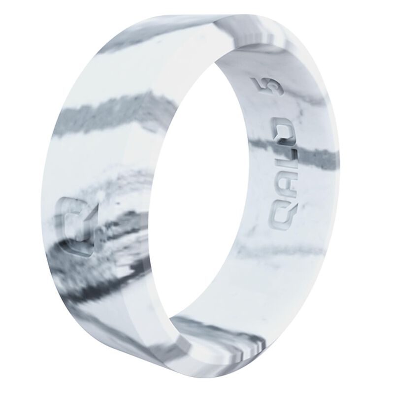Women's Modern White Marble Silicone Ring, Size 08 image number 0