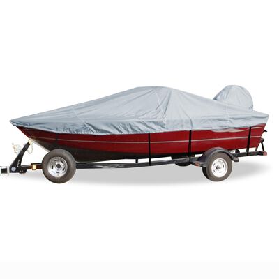 Styled-to-Fit Boat Cover for Aluminum V-Hull Fishing Boats with Walk-Thru Windshield