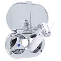 Trinidad Transom Shower Cold Only, Chrome Cup & Lid, Hammer-Head Arctic White Sprayer, 10' White Rubber Hose, Chrome Trinidad Handle image number 1