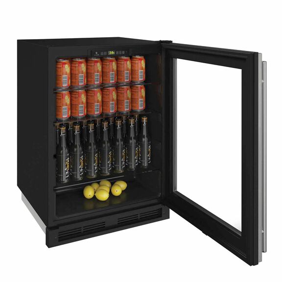 24" Stainless Glass Door Refrigerator image number 1