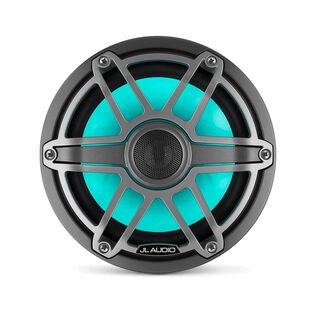 M6-770X-S-GmTi-i 7.7" Marine Coaxial Speakers, Gunmetal & Titanium Sport Grilles with RGB LED Lighting