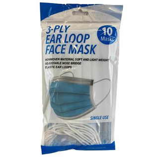 3-Ply Disposable Face Masks, 10-Pack