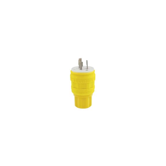 20 Amp 125 Volt Locking Plug, Industrial Grade, Grounding, NEMA L5-20P 2P-3W, Wetguard Watertight image number 0