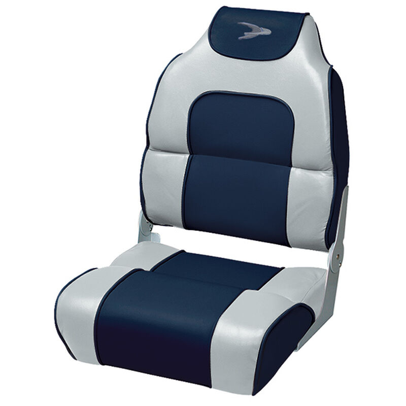 Alumacraft Style High Back Folding Boat Seat, Marble/Midnight