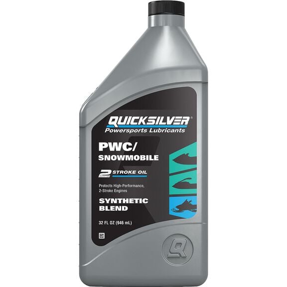 Quicksilver 8M0166406 2-Stroke PWC/Snowmobile Engine Oil, Premium Synthetic Blend, 1 Qt. image number 0