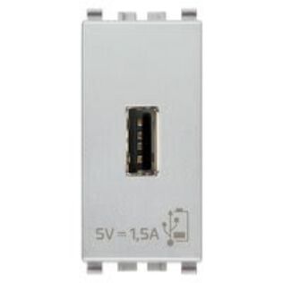Vimar Eikon USB-A Supply Unit 5V 1.5A, 1-Module, Next (Silver)