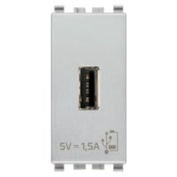 Vimar Eikon USB-A Supply Unit 5V 1.5A, 1-Module, Next (Silver) image number 0