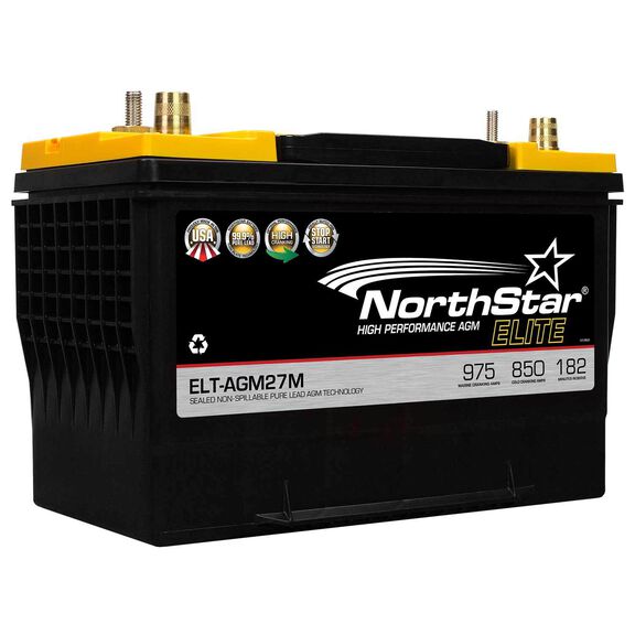 Elite High Performance Pure Lead 27M AGM Battery with SAE/Threaded Terminals image number 2
