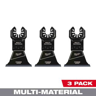MILWAUKEE&reg; OPEN-LOK&trade; 2-1/2" TITANIUM CHARGED&trade; Bi-Metal Multi-Material Multi-Tool Blades, 3 Pack