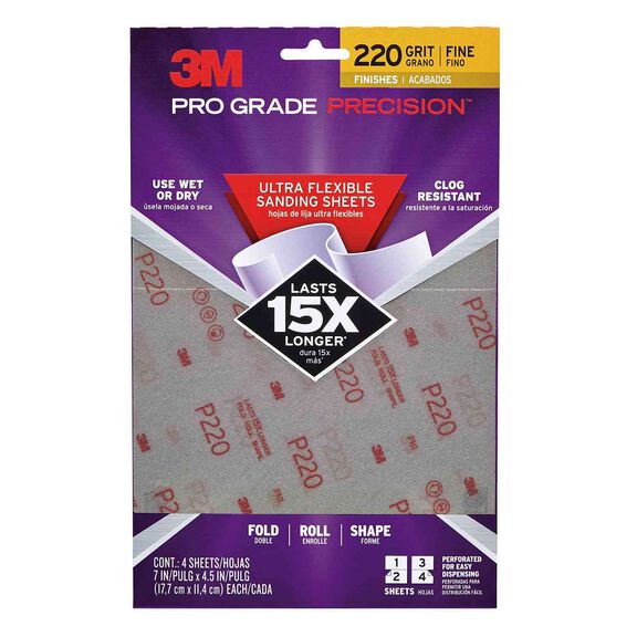 Pro Grade Precision Ultra Flexible Sanding Sheets, 220 Grit image number 0