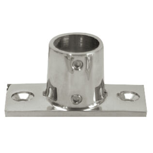Stainless Steel 90&deg; 2-Hole Rectangular Base, 7/8" Tube Outside Dia.