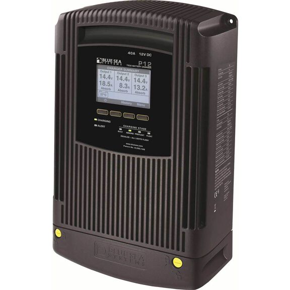 Blue Sea Systems P12 Marine Battery Charger, 40 Amp, 3-Bank, 12 Volt image number 0