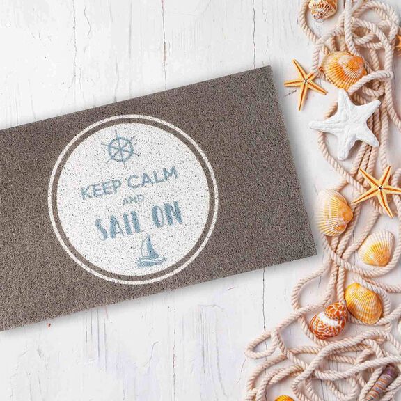18" x 30" PVC Spray Print Boarding Mat, Keep Calm and Sail On image number 2