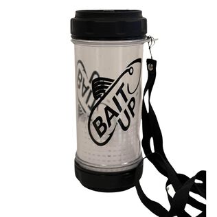Bait Up Live Bait Container for Fishing, Dual-Lid Design and Floating Basket Technology, 35oz