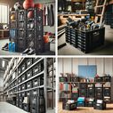 16 Quart Heavy Duty Black Milk Crates for Storage, Organization, 13" x 13" x 11", 3-Pack image number 8