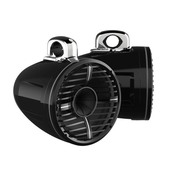 REV 12 HD Black 12" Marine Tower Speakers with XW-B Grille & RGB LED Rings (Pair) image number 0