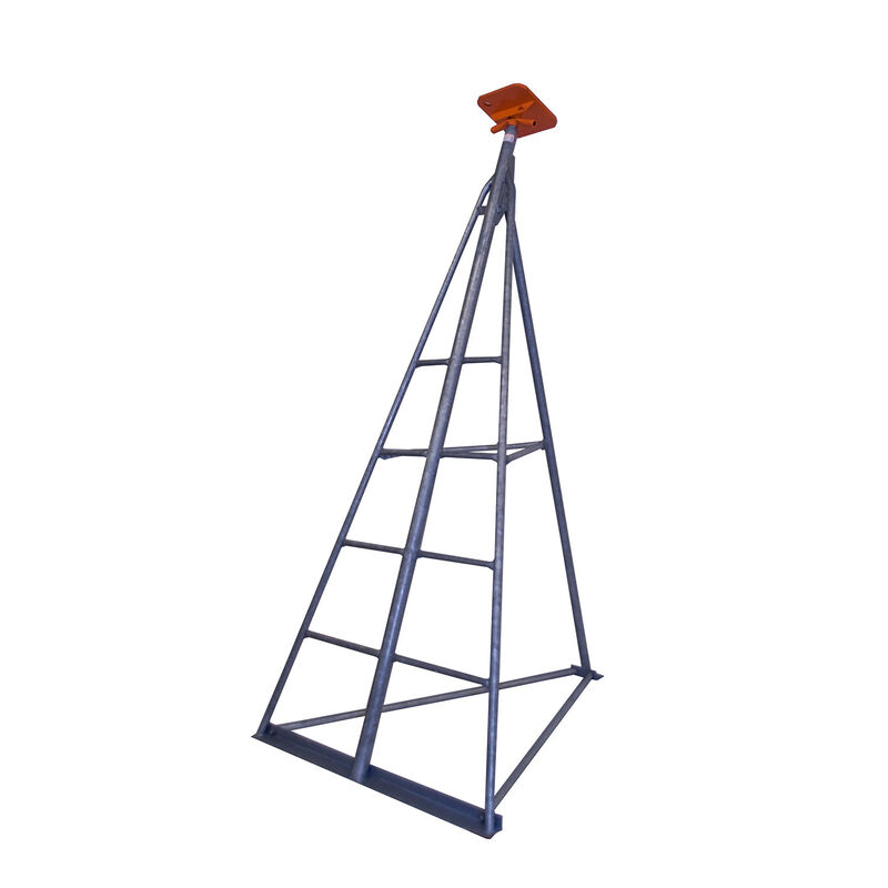 108" to 125" Flat Top Galvanized Foldable Sailboat Stand with Integrated Ladder image number 0