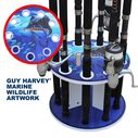 Guy Harvey Sailfish Spinning 9 Fishing Rod Storage Rack, Vertical Fishing Pole Rod Holder image number 4