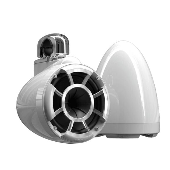 Wet Sounds REV 8 White V2 Revolution Series 8" Marine Tower Speakers with Stainless Steel Fixed Clamps (Pair) image number 0