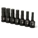 7 Piece 1/2" Drive Hex Bit Impact SAE Socket Set image number 0