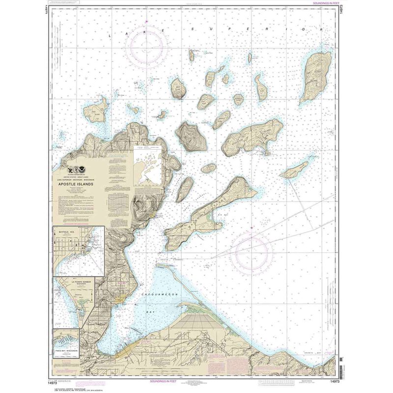 Apostle Islands including Chequamegan Bay Bayfield Harbor Pikes Bay Harbor La Pointe Harbor 35 X 47 Waterproof image number 0