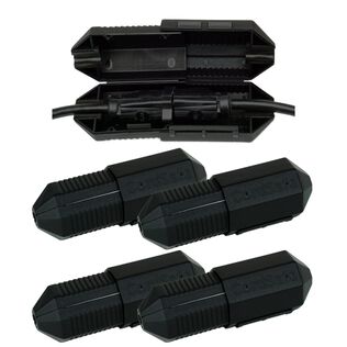 CordSafe Plus Extension Cord Safety Cover, Water Resistant Plug Protector, Black, 4-Pack