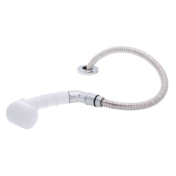 Deck-Mount Sprayer Small Arctic White Sprayer No Hook w/Elbow, 6' Stainless Steel Hose, Low Profile Holder image number 1