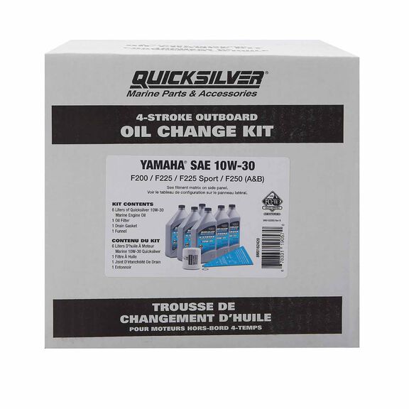 10W-30 Oil Change Kit for 4-stroke Yamaha F200 through F250 Outboards image number 2