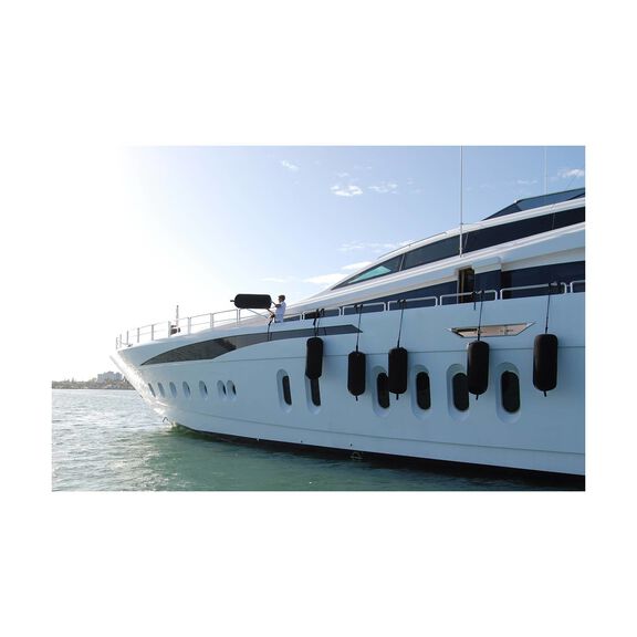 24" Dia. X 42" L Super Duty Inflatable Yacht Fender, Black image number 1
