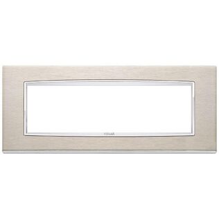 Vimar Eikon 20657.C91 7-Module Classic Cover Plate, Brushed Stainless