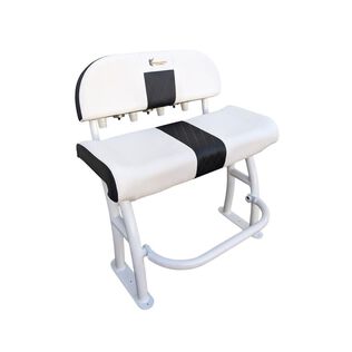 Pro Series Leaning Post, White Frame, Deluxe Backrest, White Upholstery