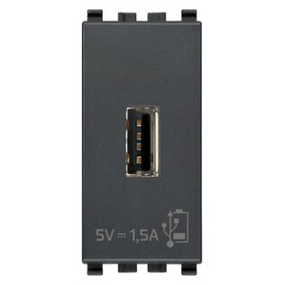 Vimar Eikon USB-A Supply Unit 5V 1.5A, 1-Module, Grey