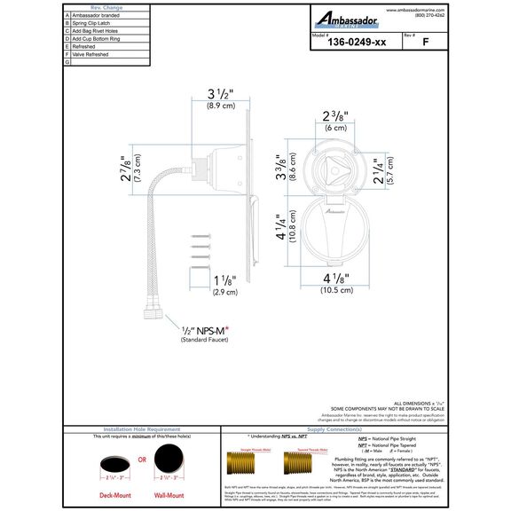 Trinidad Recessed Control Valve Cold Only, Warm White Cup with Stainless Steel Lid, Chrome Trinidad Handle image number 3