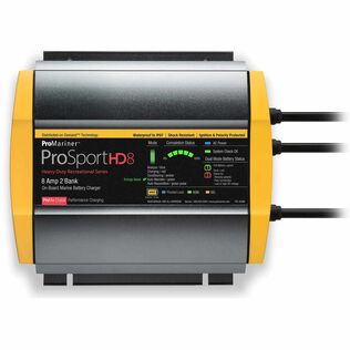 ProSportHD8 Onboard Waterproof Smart Marine Battery Charger with Selectable Charging Profiles and Ignition and Reverse Polarity Protection, 8 Amp, 2-Bank