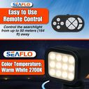 SEAFLO 28W Remote Control LED Searchlight, Warm White, Wireless Remote, Black image number 5