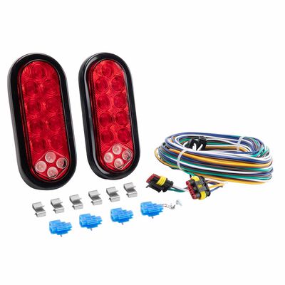 6" LED Oval Trailer Light Kit with Integrated Backup Light