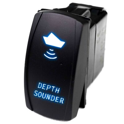 Logo Rocker Switch, Depth Sounder, Blue
