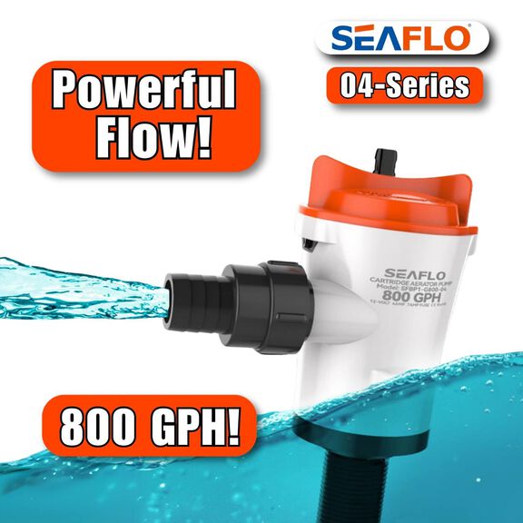 SEAFLO 800 GPH 12V Baitwell/Livewell Aerator Pump, Straight Intake, &frac34;&Prime; NPT Outlet image number 5