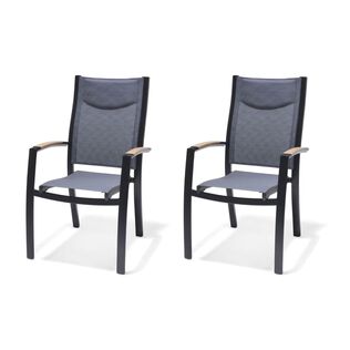 Amazonia 2-Piece Aluminum Stackable Chair Set