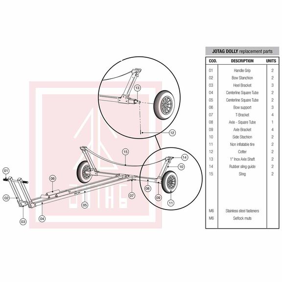 Replacement Parts for 420 Class Sailboat Dolly image number 0