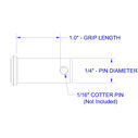 Stainless Steel Clevis Pin, 1/4" Dia. X 1.0" Grip Length image number 1