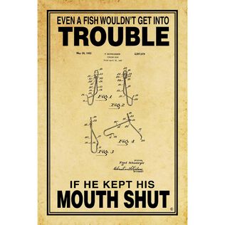 If Fish Kept His Mouth Shut Poster, Parchment