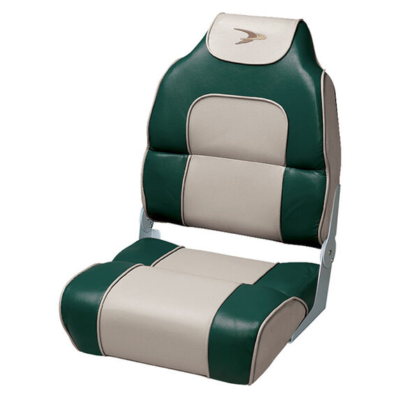 Alumacraft Style High Back Folding Boat Seat, Khaki/Evergreen image number 0