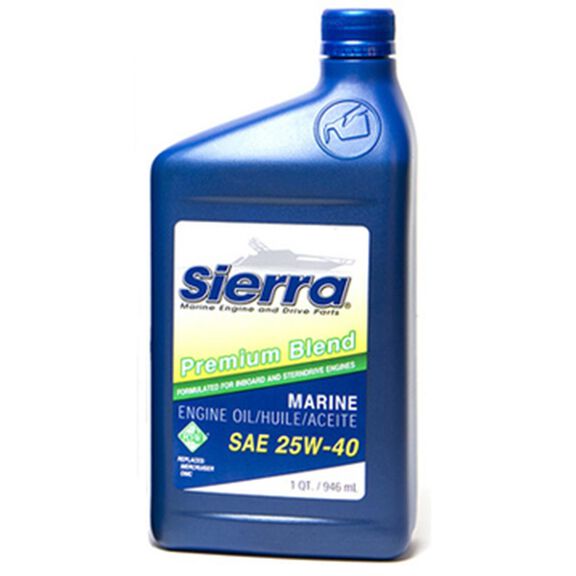 Sierra 25W-40 4 Stroke Conventional Marine Engine Oil, 1 Quart image number 0