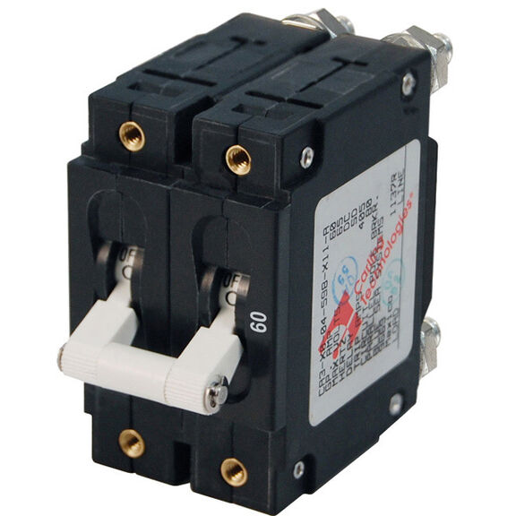 C-Series Double Pole White Toggle Circuit Breaker, 60A image number 0