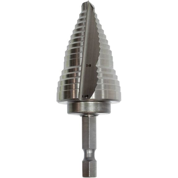 1/4" - 1-1/8" H.S.S. Step Drill Bit, 1/4" Hex Shank image number 0