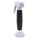 Deck-Mount Sprayer Hammer-Head Black Sprayer, 6' Stainless Steel Hose, Elite Holder image number 0