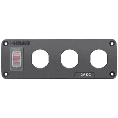 Water-Resistant Accessory Panel, 15A Circuit Breaker, 3x Blank Apertures