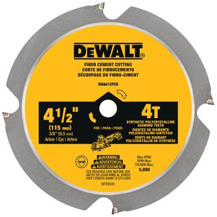 DEWALT 4-1/2". 4T Fiber Cement Cutting Circular Saw Blade
